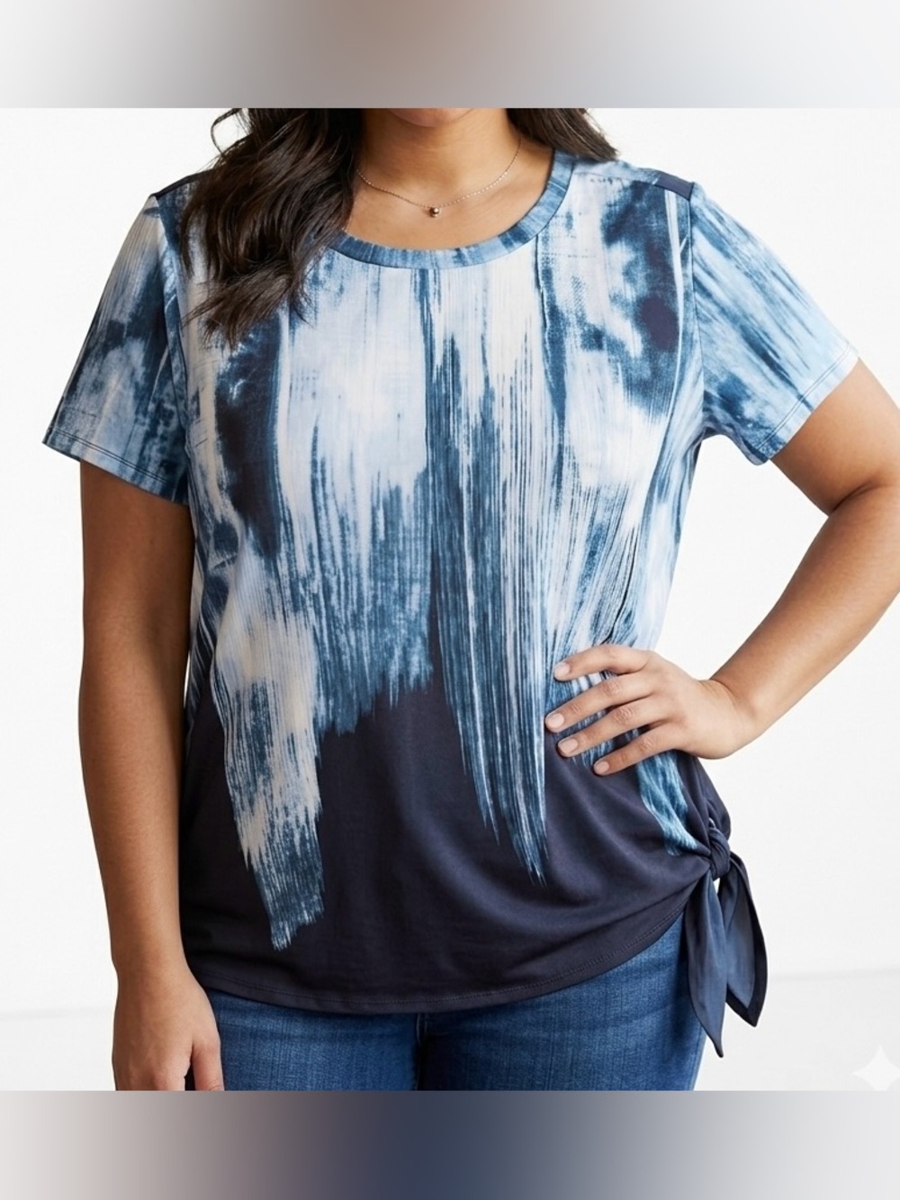 Simply Vera Vera Wang Abstract Brushstroke Side-Tie Top Size XXL